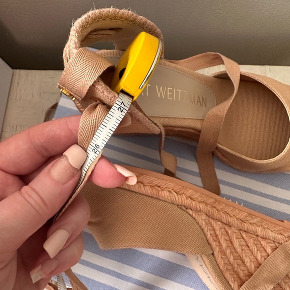 Stuart Weitzman Peach Marguerita Espadrille Wedges - Picture 8 of 11